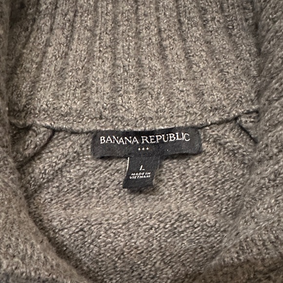 Banana Republic Mens Merino Wool Mockneck Button Pullover Sweater Gray Size L - Picture 5 of 7